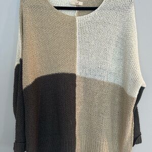 Easel Neutral Block Knit Sweater